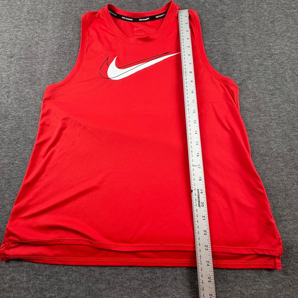 NIKE Running Move To Zero Double Swoosh Womens Lg. Racerback‎ Red Tank Top - Picture 11 of 12